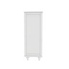 White Buffet Cabinet with Double Glass Doors & Drawer – Storage Sideboard for 1–2 Person Household