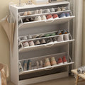 Shoe Cabinet for Entryway White Narrow Shoe Storage Cabinet Flip Down