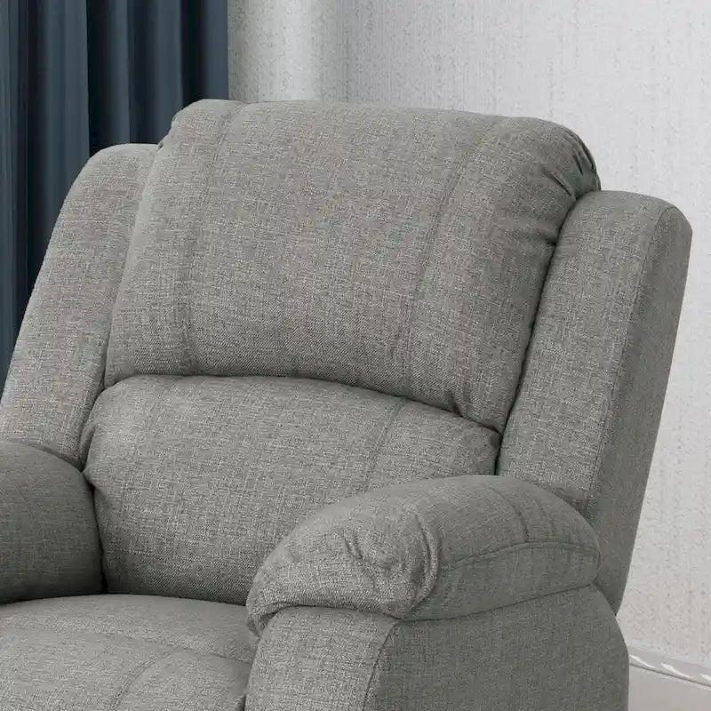 Slate / Beige / Grey Polyester Fabric Gliding Recliner with Pillowtop Arms – Classic Style, Seats 1
