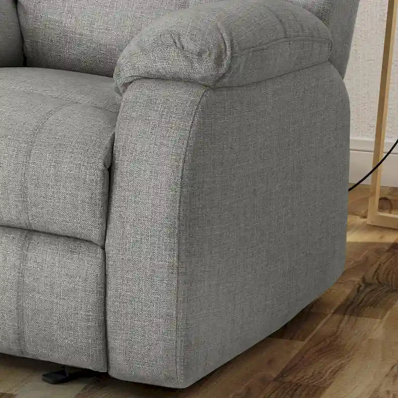 Slate / Beige / Grey Polyester Fabric Gliding Recliner with Pillowtop Arms – Classic Style, Seats 1