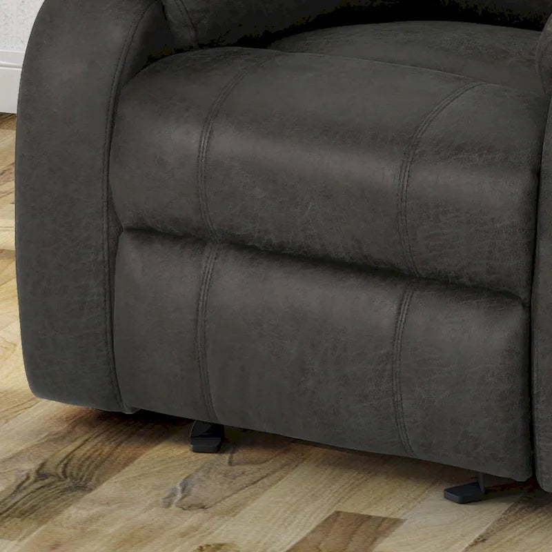 Slate / Beige / Grey Polyester Fabric Gliding Recliner with Pillowtop Arms – Classic Style, Seats 1