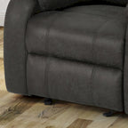Slate / Beige / Grey Polyester Fabric Gliding Recliner with Pillowtop Arms – Classic Style, Seats 1
