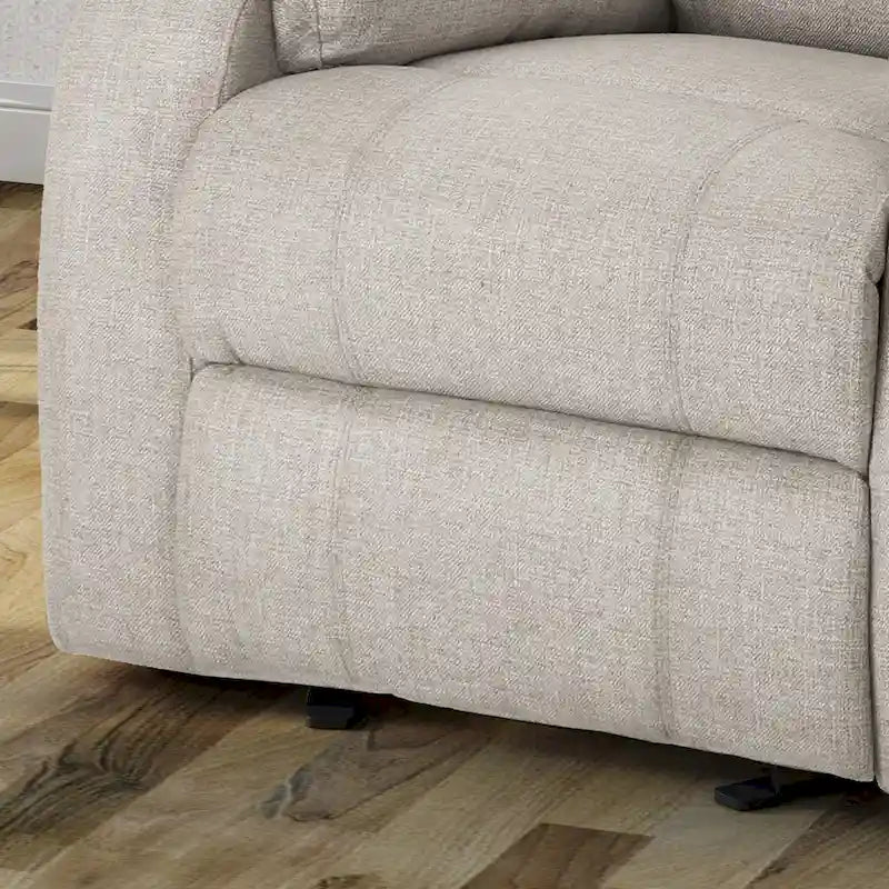 Slate / Beige / Grey Polyester Fabric Gliding Recliner with Pillowtop Arms – Classic Style, Seats 1