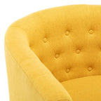 Yellow / Dark Grey / Blue / Light Grey Tufted Linen Club Chair – Transitional Style, Seats 1