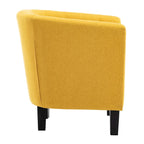 Yellow / Dark Grey / Blue / Light Grey Tufted Linen Club Chair – Transitional Style, Seats 1