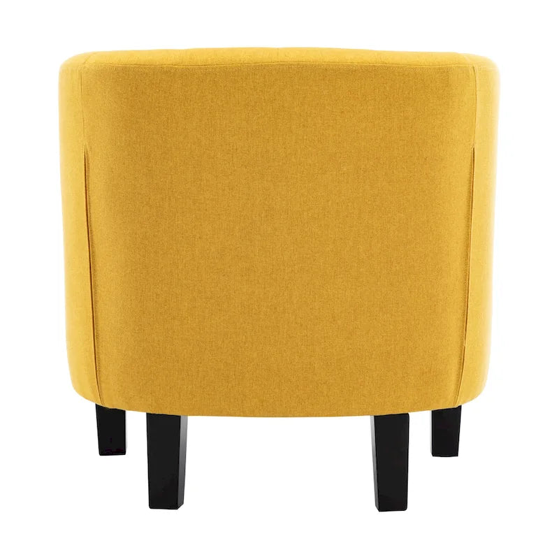 Yellow / Dark Grey / Blue / Light Grey Tufted Linen Club Chair – Transitional Style, Seats 1