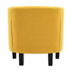 Yellow / Dark Grey / Blue / Light Grey Tufted Linen Club Chair – Transitional Style, Seats 1