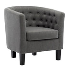 Yellow / Dark Grey / Blue / Light Grey Tufted Linen Club Chair – Transitional Style, Seats 1