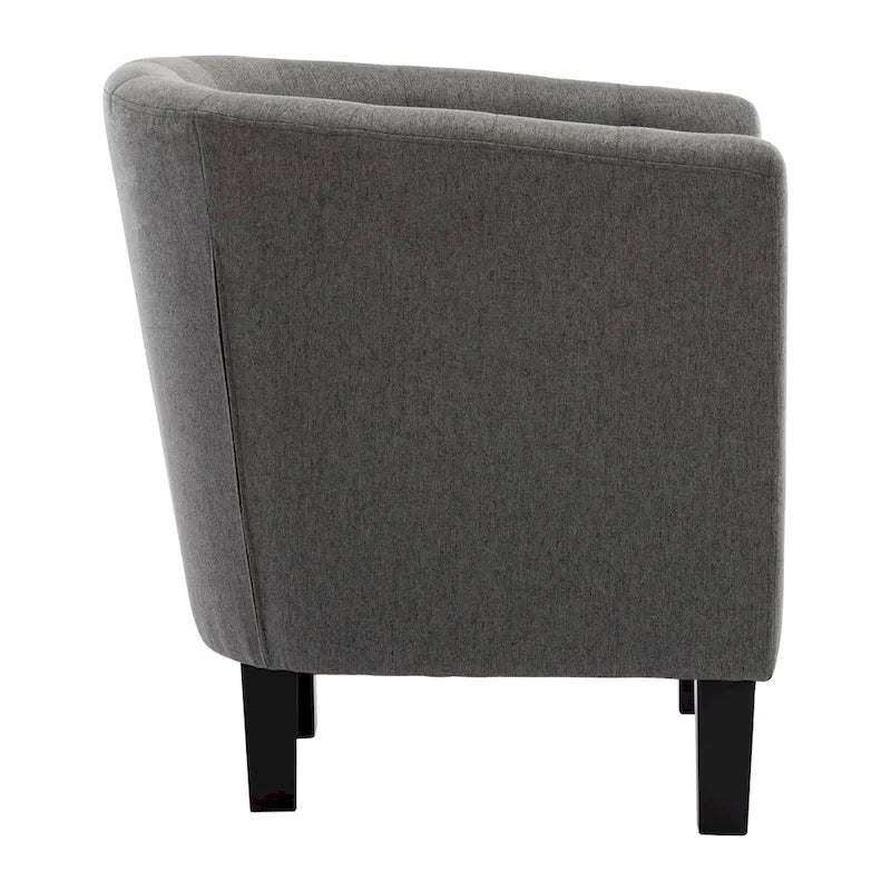 Yellow / Dark Grey / Blue / Light Grey Tufted Linen Club Chair – Transitional Style, Seats 1
