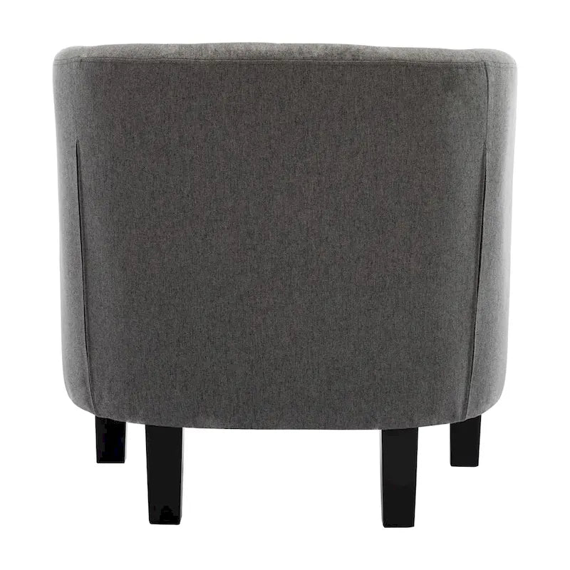 Yellow / Dark Grey / Blue / Light Grey Tufted Linen Club Chair – Transitional Style, Seats 1