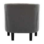 Yellow / Dark Grey / Blue / Light Grey Tufted Linen Club Chair – Transitional Style, Seats 1