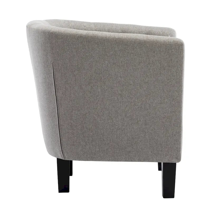 Yellow / Dark Grey / Blue / Light Grey Tufted Linen Club Chair – Transitional Style, Seats 1