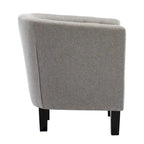 Yellow / Dark Grey / Blue / Light Grey Tufted Linen Club Chair – Transitional Style, Seats 1