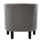 Yellow / Dark Grey / Blue / Light Grey Tufted Linen Club Chair – Transitional Style, Seats 1