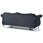 Black / Dark Gray / Burgundy / Navy / Ivory / Pink / Green Velvet Button Tufted Sofa – Glam Style, Seats 3