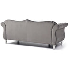 Black / Dark Gray / Burgundy / Navy / Ivory / Pink / Green Velvet Button Tufted Sofa – Glam Style, Seats 3