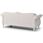 Black / Dark Gray / Burgundy / Navy / Ivory / Pink / Green Velvet Button Tufted Sofa – Glam Style, Seats 3