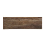 Walnut & Gold Mango Wood TV Stand with Sliding Doors – Mid-Century Modern Style, Fits TVs up to 53"