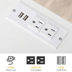 White / Black 4-Drawer Dresser with Built-In Charging Station (2 USB + 2 Outlets) – Minimalist Style, Bedroom Use