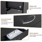 White / Black 4-Drawer Dresser with Built-In Charging Station (2 USB + 2 Outlets) – Minimalist Style, Bedroom Use