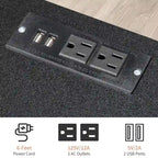 White / Black 4-Drawer Dresser with Built-In Charging Station (2 USB + 2 Outlets) – Minimalist Style, Bedroom Use