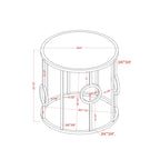 Chrome Steel End Table with Mirror Glass Top & Ring Detail – Glam / Art Deco Style, Living Room Use