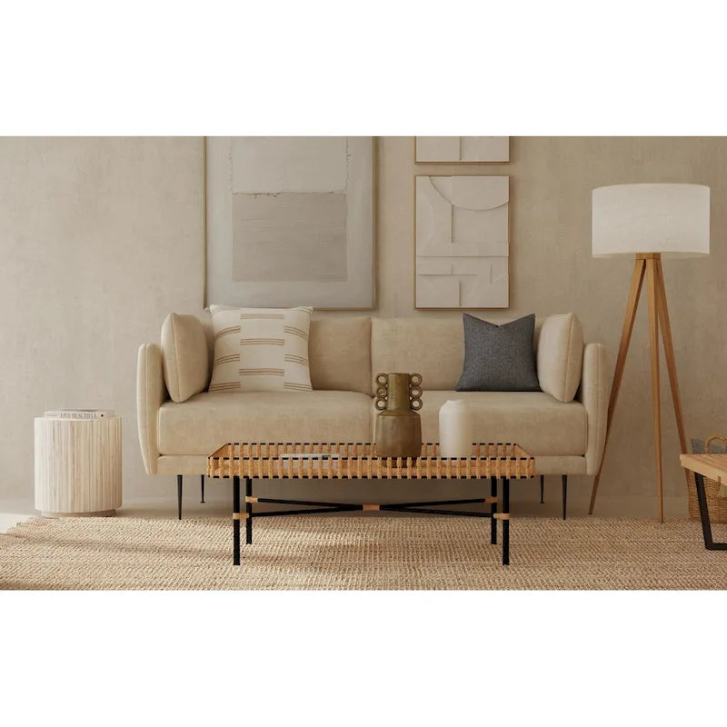 Handmade Natural Rattan And Iron Coffee Table by East at Main