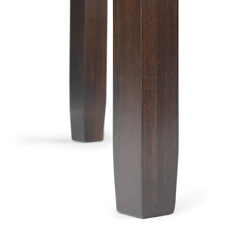 Coffee Brown / Mahogany Brown Solid Wood Narrow Side Table with Drawer – Contemporary Style, Living Room Use