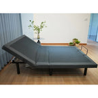 Black Steel Adjustable Bed Frame with Under-Bed Light & USB Port – Modern Style, Twin XL / Queen, Sleeps 1–2