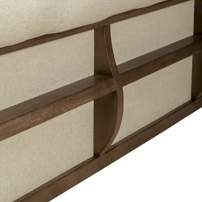 Dusty Taupe Upholstered King Sleigh Bed with Button-Tufted Headboard & Footboard – Farmhouse Style, Sleeps 1–2