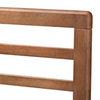 Walnut Rubberwood Mid-Century Modern Platform Bed – Full / Queen / King, Sleeps 1–2