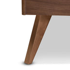 Walnut Rubberwood Mid-Century Modern Platform Bed – Full / Queen / King, Sleeps 1–2