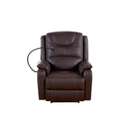 Brown Eco Leather Zero Gravity Power Recliner with Massage & Heating – Modern Style, Seats 1