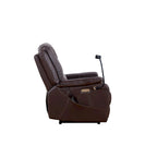 Brown Eco Leather Zero Gravity Power Recliner with Massage & Heating – Modern Style, Seats 1