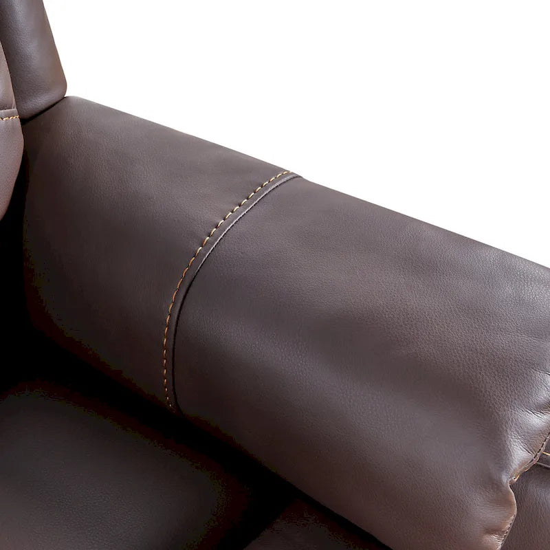 Brown Eco Leather Zero Gravity Power Recliner with Massage & Heating – Modern Style, Seats 1
