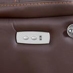 Brown Eco Leather Zero Gravity Power Recliner with Massage & Heating – Modern Style, Seats 1