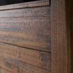 Walnut Solid Pine Queen Platform Bed – Farmhouse Style, Sleeps 1–2