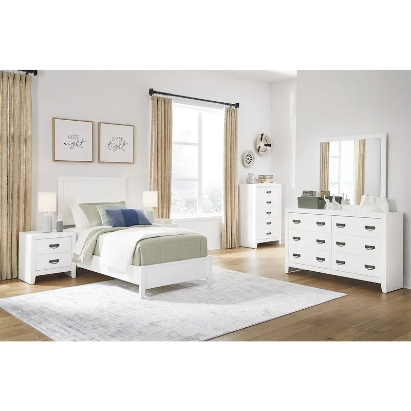 White 6-Drawer Dresser with Dovetail Construction – Contemporary Style, Bedroom Use