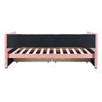 Pink / Blue / Gray / Beige Corduroy Upholstered Twin Daybed with 2 Storage Drawers – Modern Style, Seats / Sleeps 1