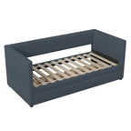 Pink / Blue / Gray / Beige Corduroy Upholstered Twin Daybed with 2 Storage Drawers – Modern Style, Seats / Sleeps 1