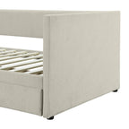 Pink / Blue / Gray / Beige Corduroy Upholstered Twin Daybed with 2 Storage Drawers – Modern Style, Seats / Sleeps 1