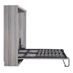 Gray Fold-Down Murphy Bed with Integrated Cabinet – Modern Style, Twin / Full, Sleeps 1