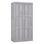 Gray Fold-Down Murphy Bed with Integrated Cabinet – Modern Style, Twin / Full, Sleeps 1