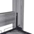 Gray Fold-Down Murphy Bed with Integrated Cabinet – Modern Style, Twin / Full, Sleeps 1