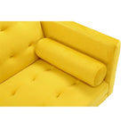 Grey / Yellow / Green / Blue / Black / Brown / Beige Convertible Futon Sofa Bed – Mid-Century Style, Seats 2