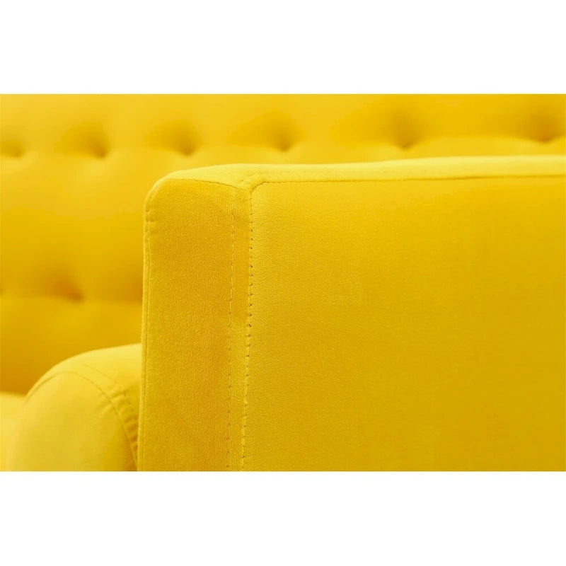 Grey / Yellow / Green / Blue / Black / Brown / Beige Convertible Futon Sofa Bed – Mid-Century Style, Seats 2