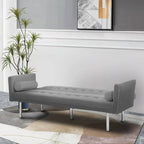 Grey / Yellow / Green / Blue / Black / Brown / Beige Convertible Futon Sofa Bed – Mid-Century Style, Seats 2