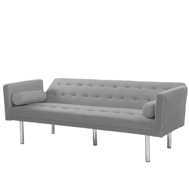 Grey / Yellow / Green / Blue / Black / Brown / Beige Convertible Futon Sofa Bed – Mid-Century Style, Seats 2