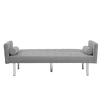 Grey / Yellow / Green / Blue / Black / Brown / Beige Convertible Futon Sofa Bed – Mid-Century Style, Seats 2