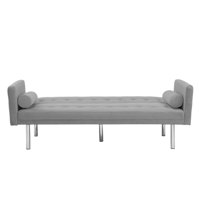 Grey / Yellow / Green / Blue / Black / Brown / Beige Convertible Futon Sofa Bed – Mid-Century Style, Seats 2